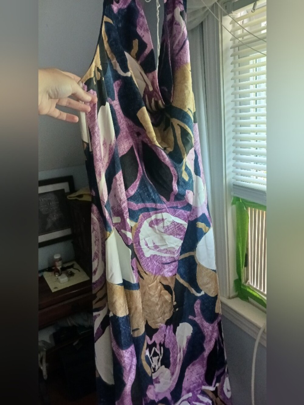 Abstract Floral Halter Maxi Dress Banana Republic
